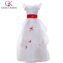 Грейс Карин Белый длинная цветок девочки платье последнее платье конструкции для цветочных девочек CL4488